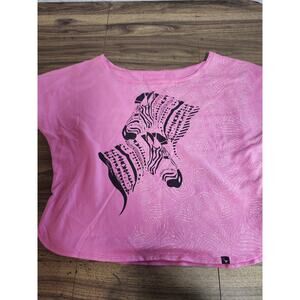 mambo australia Womems Xl Pink Zebra Crop Top 80s